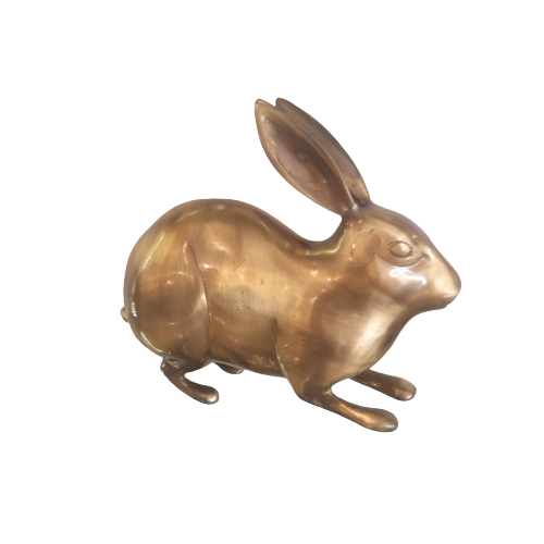 Brass Rabbit Statue 7 Inches