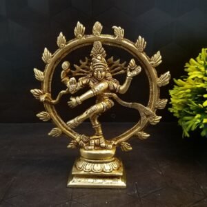 brass natarajar goldent finish small idol hindu god statue pooja items gift buy online coimbatore 6037