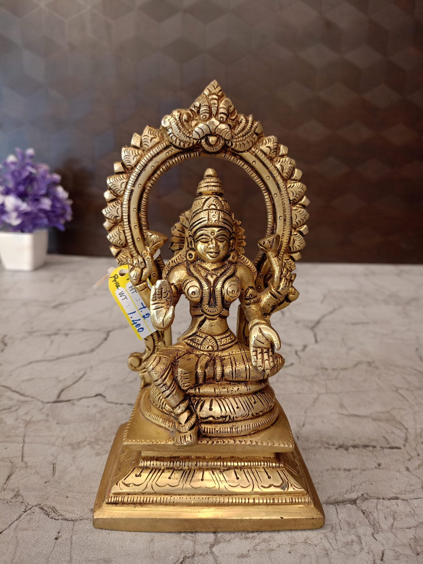 oplus_32 Brass Lakshmi Idol With Arch-7" - Image 1