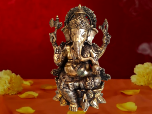 Brass Antique Ganesha Statue 12