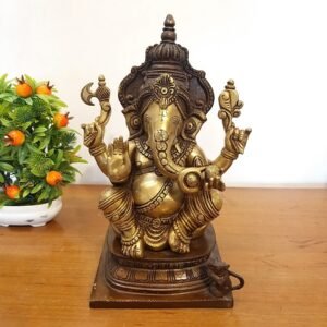 brass ganesha big idol with brown antique finish home decor hindu god idols gift buy online india