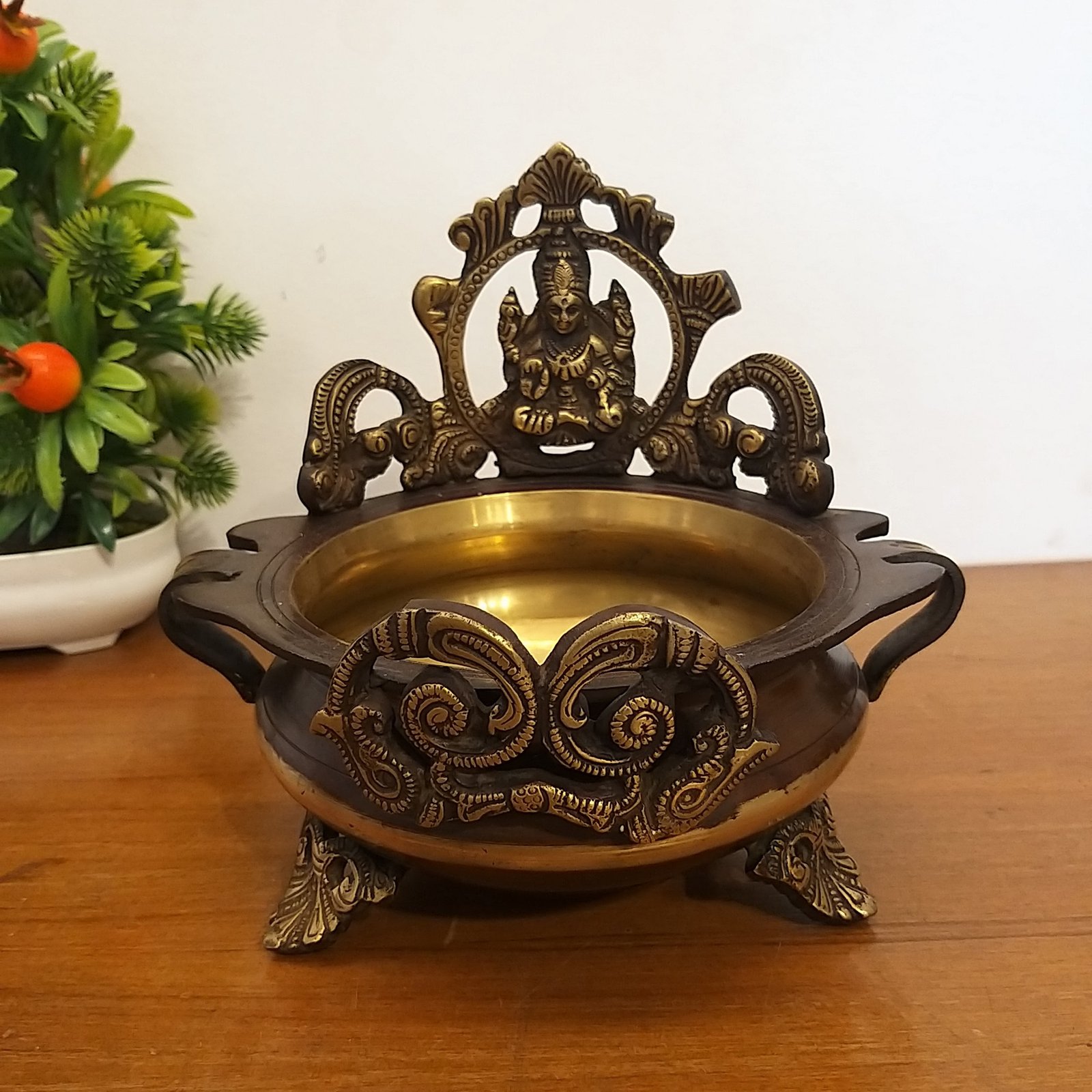 Brass Lakshmi Uruli Colored