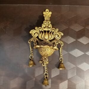 brass lotus design wall hanging with bell home decor gift items online buy coimbatore