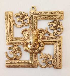 brass swastisk ganesha wall hanging