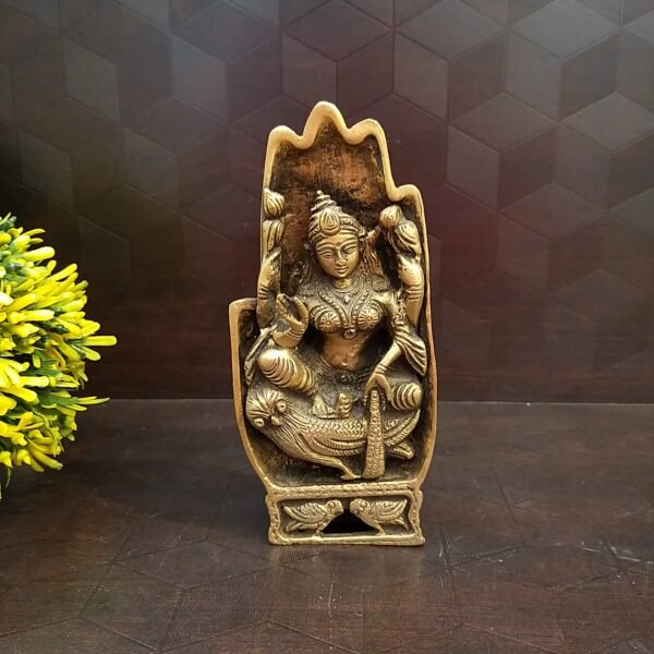 Brass Lakshmi Sitting on Owl Idol