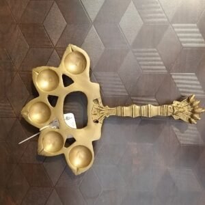 brass five face diya with handle gift home decor pooja items buy online india 330
