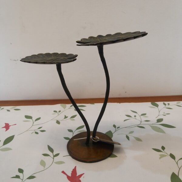 Brass Lotus leaf stands Coloured