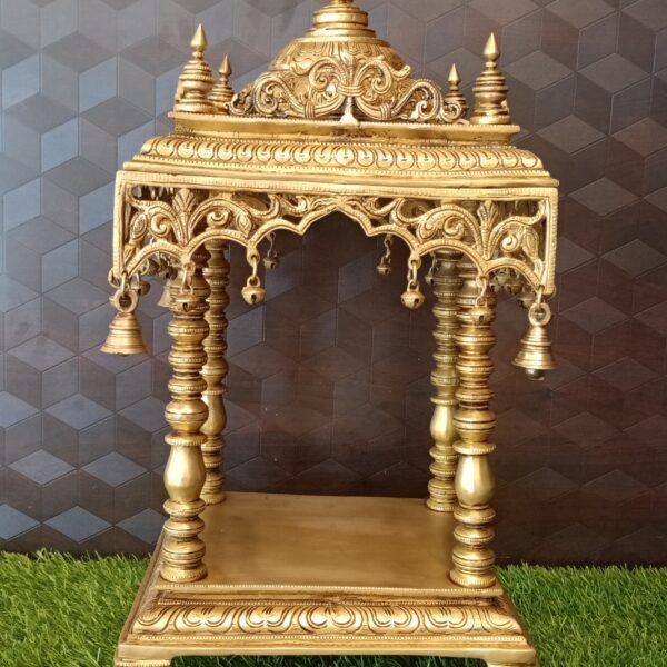 Brass Handcrafted Temple with Bell Idol