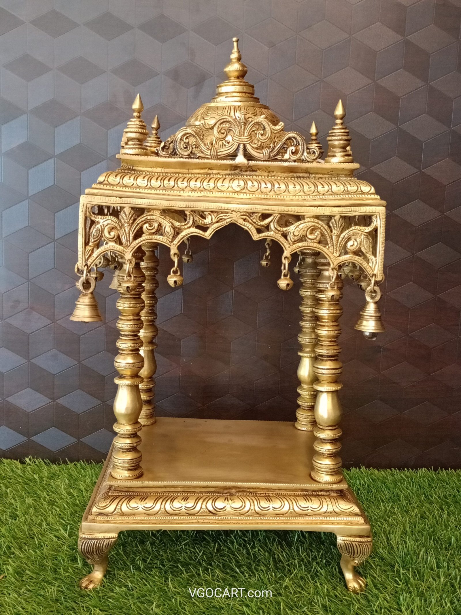 buy-brass-handcrafted-temple-with-bell-idol-online Brass Handcrafted Temple with Bell Idol