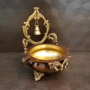 Brass Uruli with Bell Brown Lacquer Idol