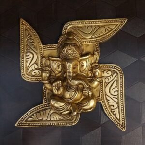 Brass Swastik Design Ganesha Wall Hanging