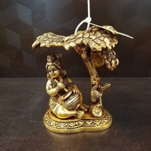 Brass Butter Krishna Under tree Statue Small