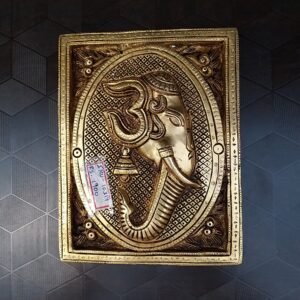 Brass Om Ganesha Plate Wall Mount