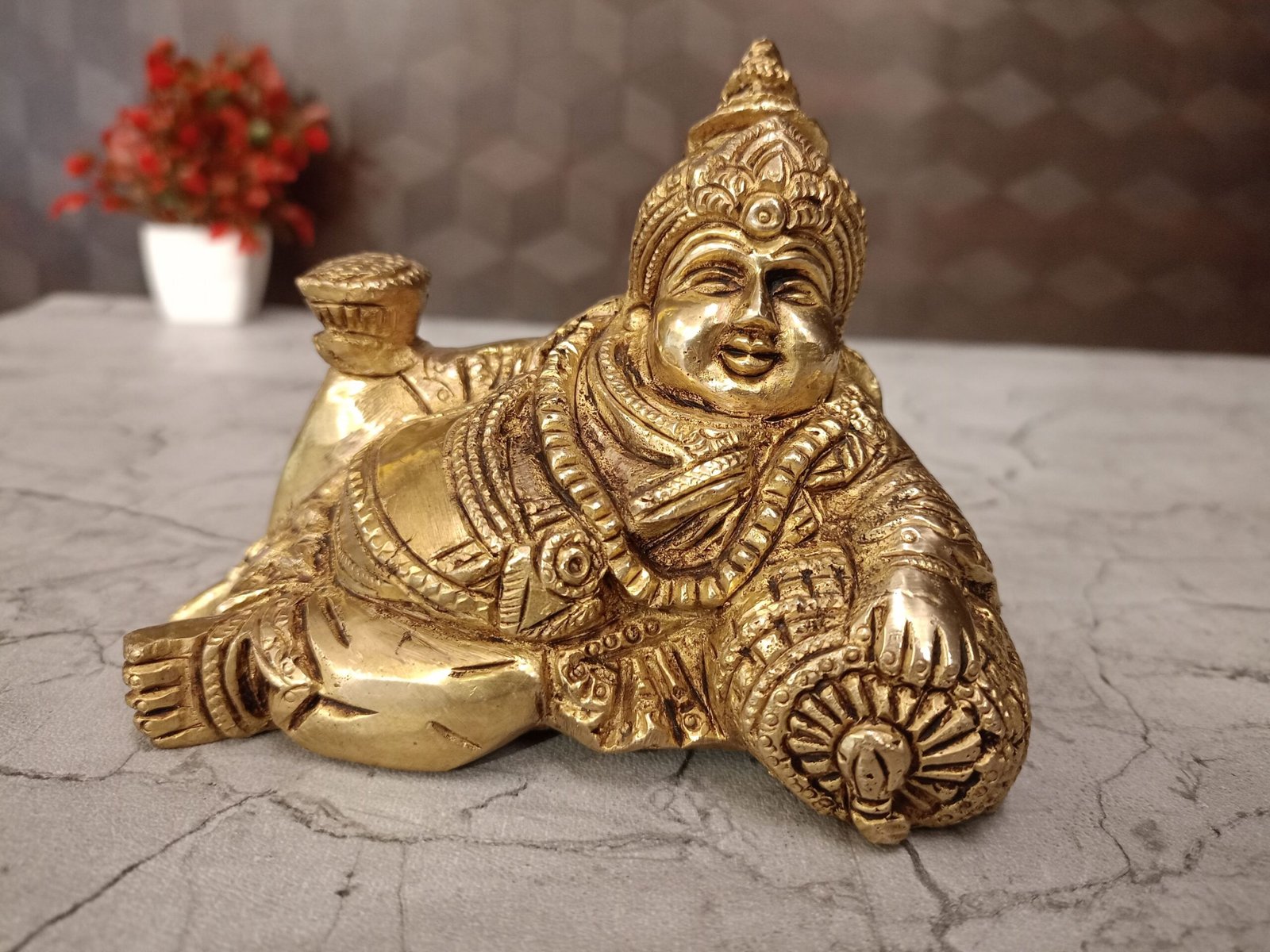 oplus_0 Lord Kuberar Brass Idol 3" - Image 1