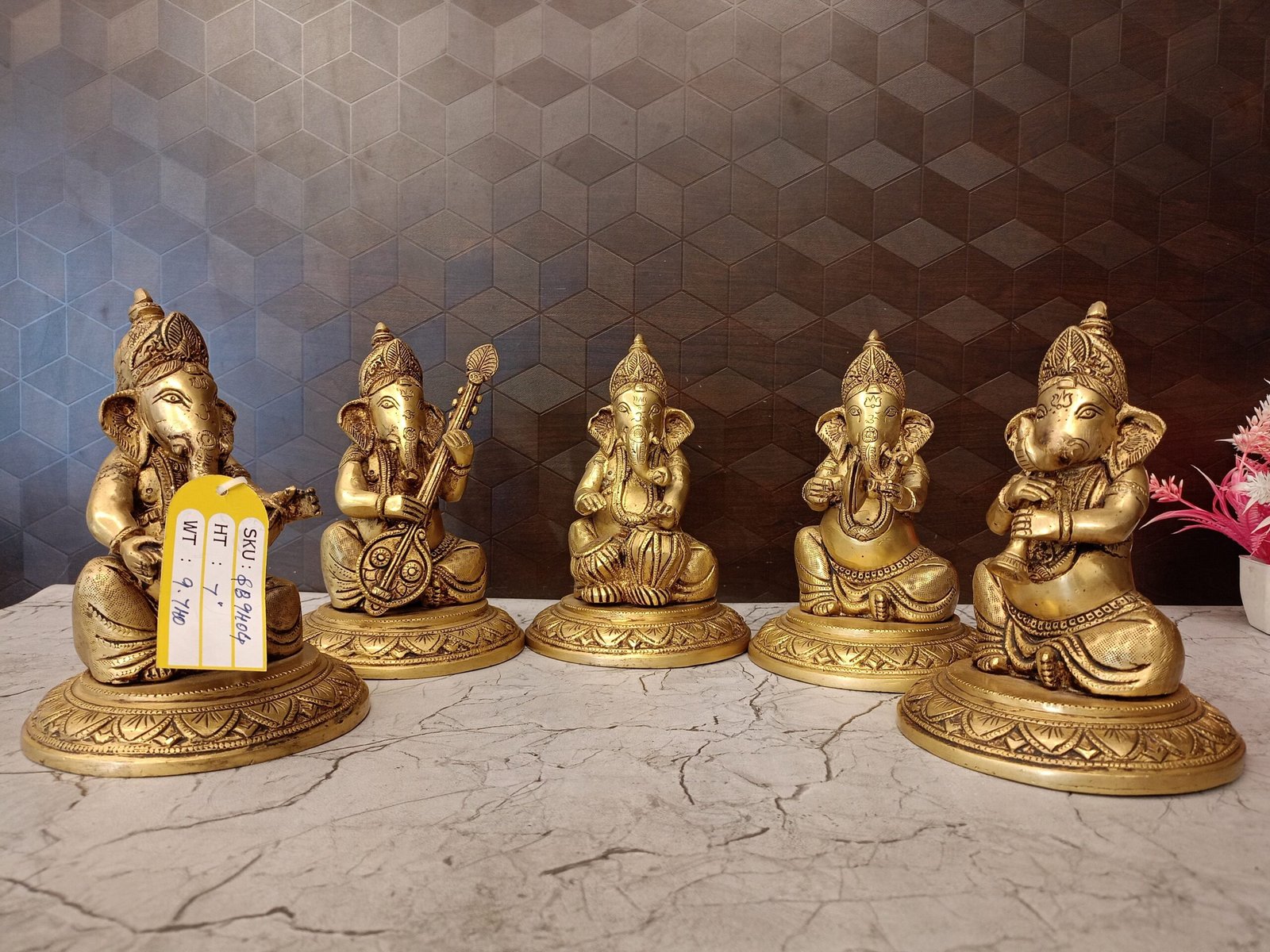 oplus_0 Buy Brass Ganesha Music set 7" For Gifts & Homedecor - Image 1
