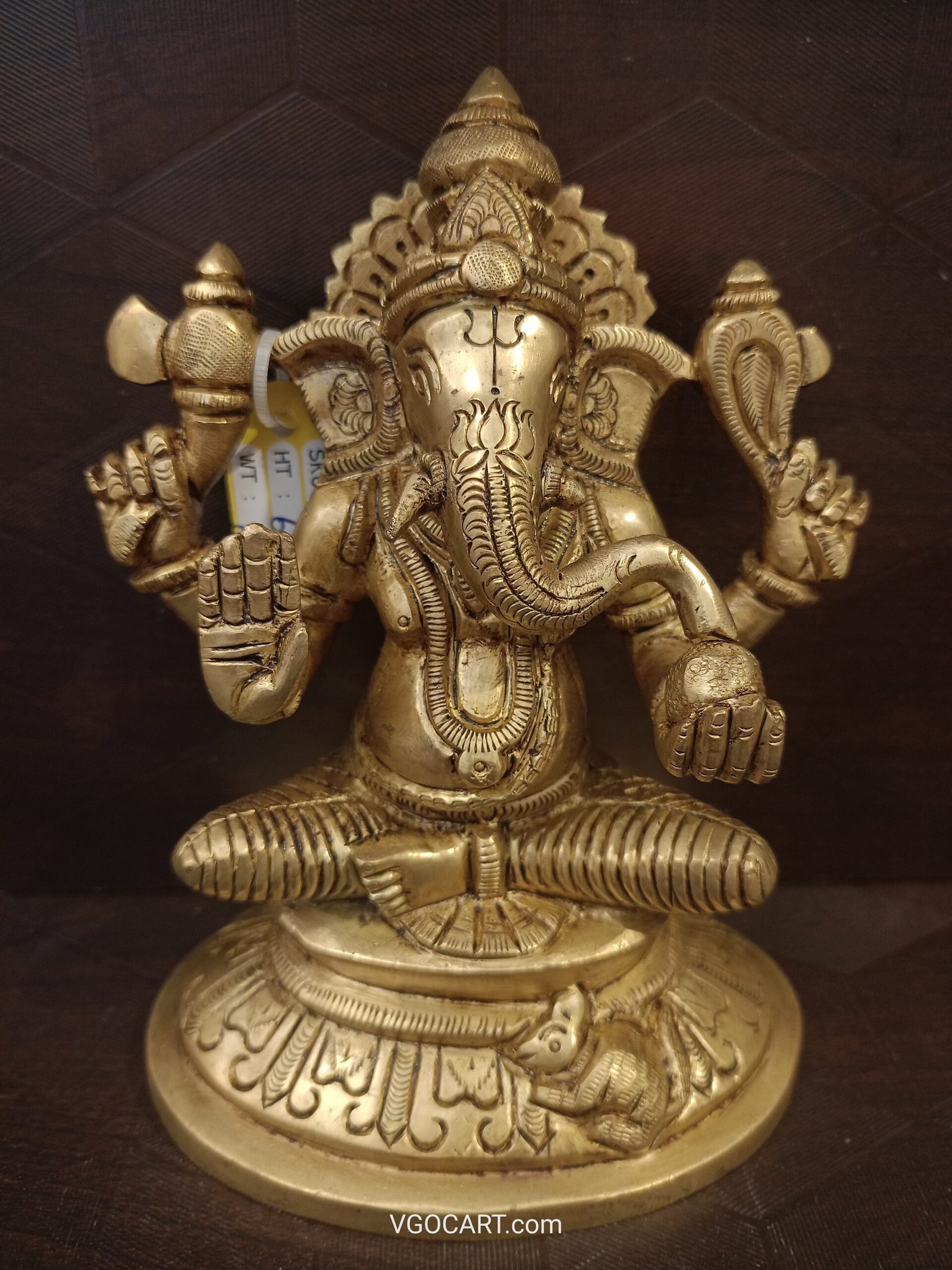 oplus_32 Buy Brass Ganesha Sitting On Oval Base 6" - Image 1