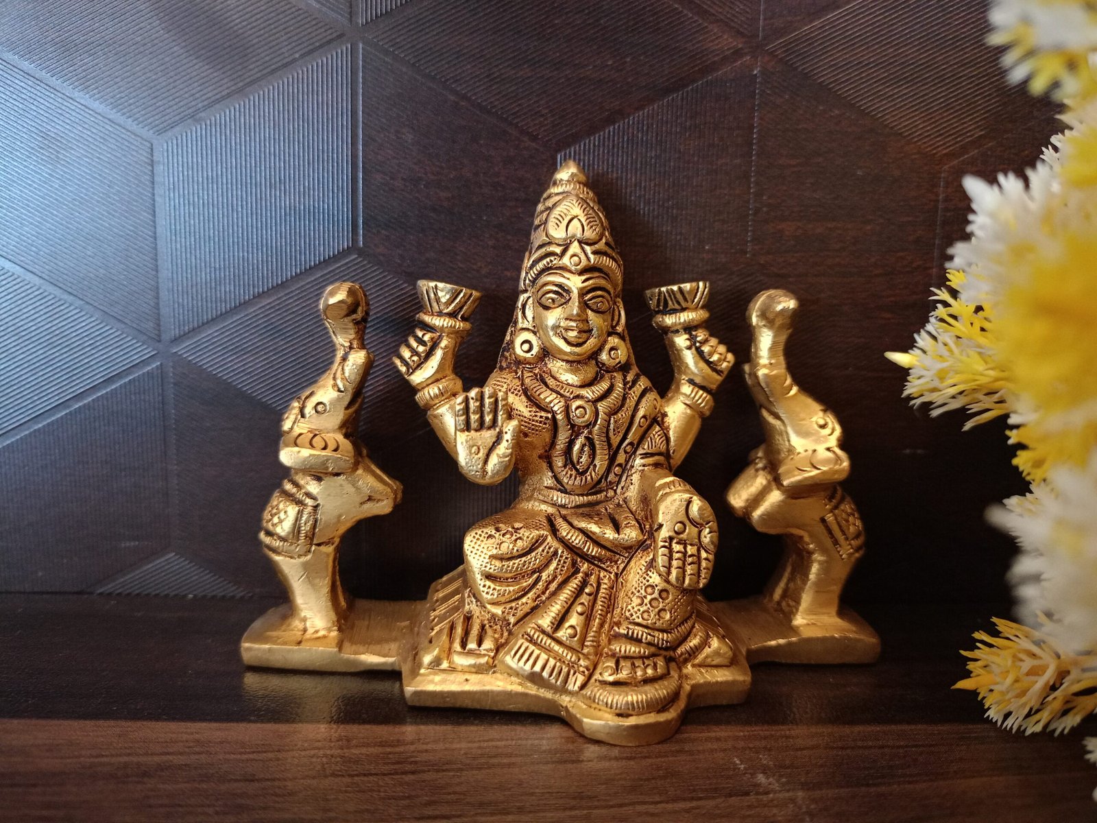 oplus_0 Buy Brass Gajalakshmi Idol 3" - Image 1
