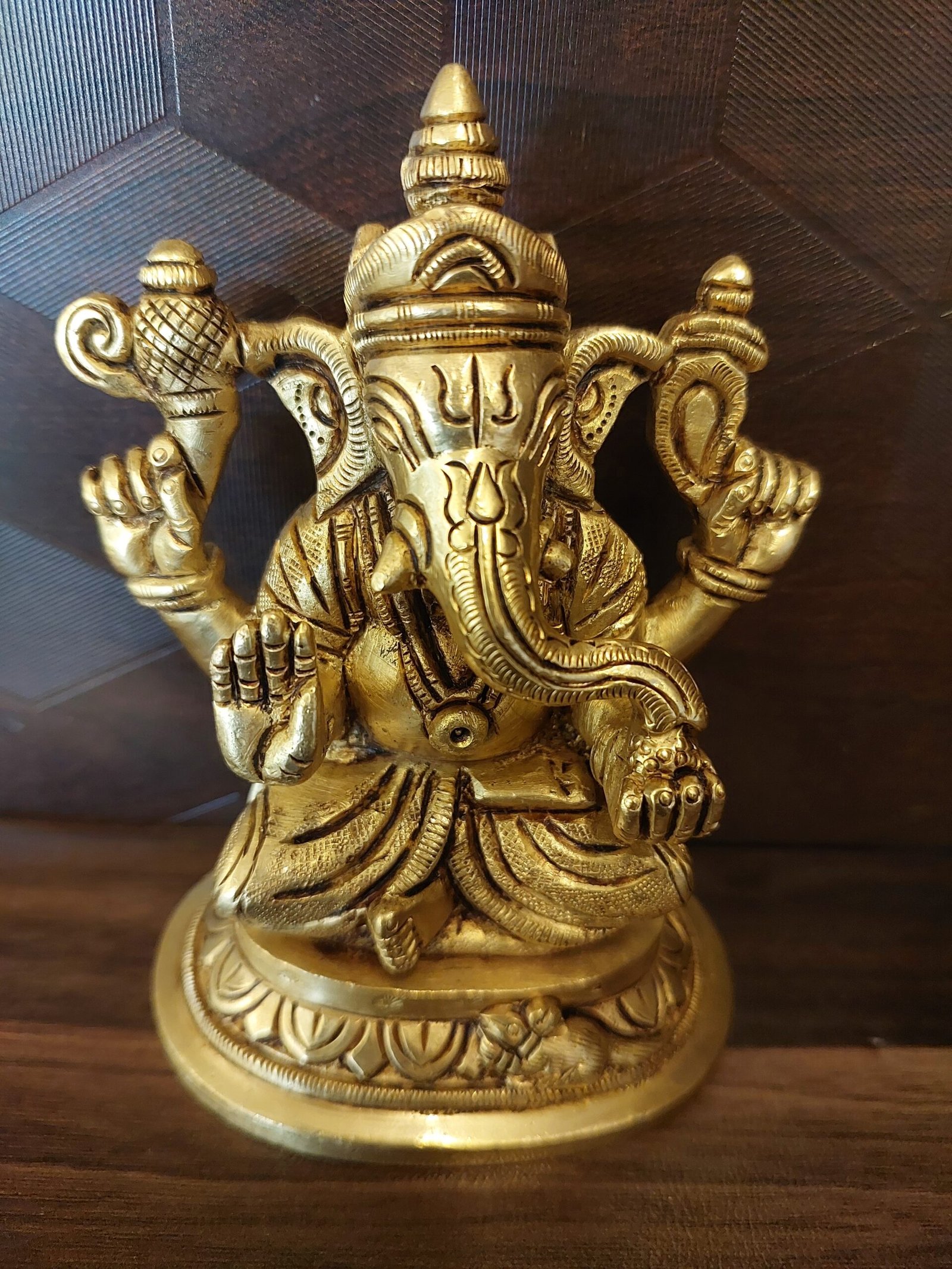 brass-ganesha-idol-pooja-gift-vgocart-coimbatore-india1 (2) Buy Brass Ganesha For Pooja 5" / Antique Finish - Image 1