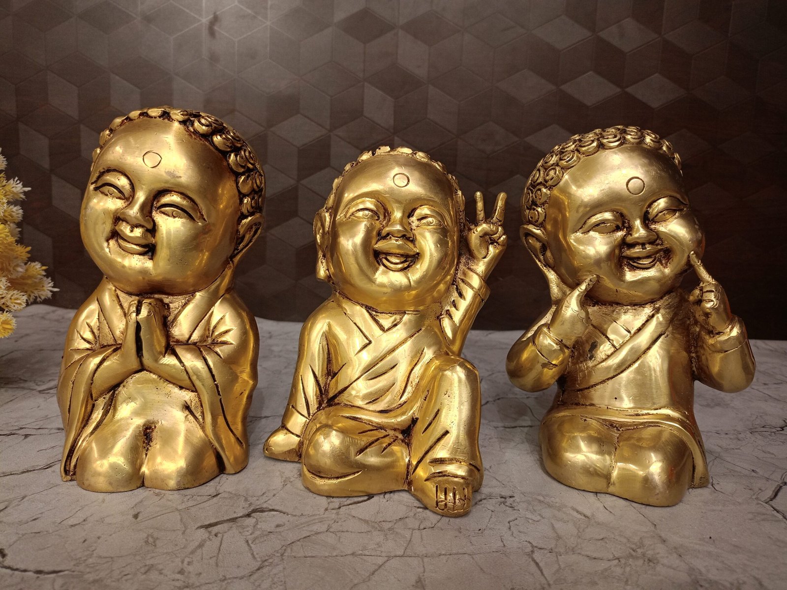 oplus_0 Buy Brass Babe Laughing Buddhas Statue 7.5" - Image 1