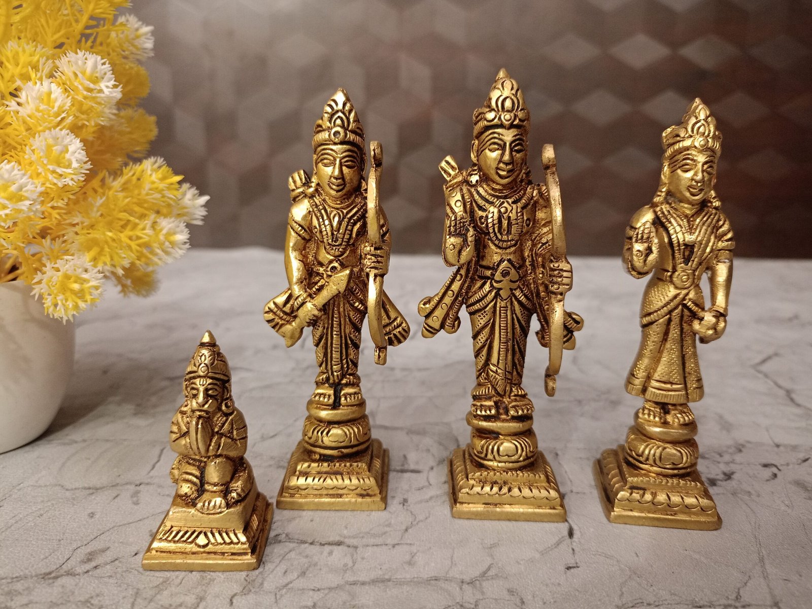 oplus_0 Buy Brass Rama darbar Set 4.5" For Pooja - Image 1