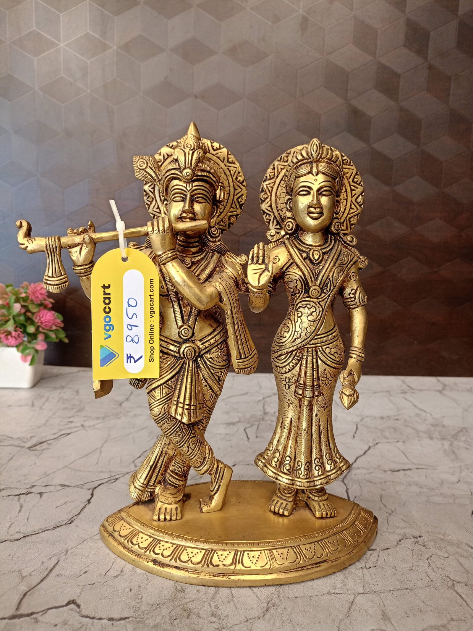 oplus_32 Buy Brass Radha Krishna Statue 10" For Wedding Gift - Image 1
