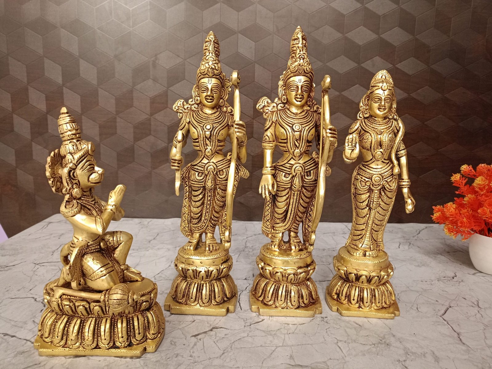 oplus_0 Buy Brass Rama Darbar Set Statue 12" - Image 1