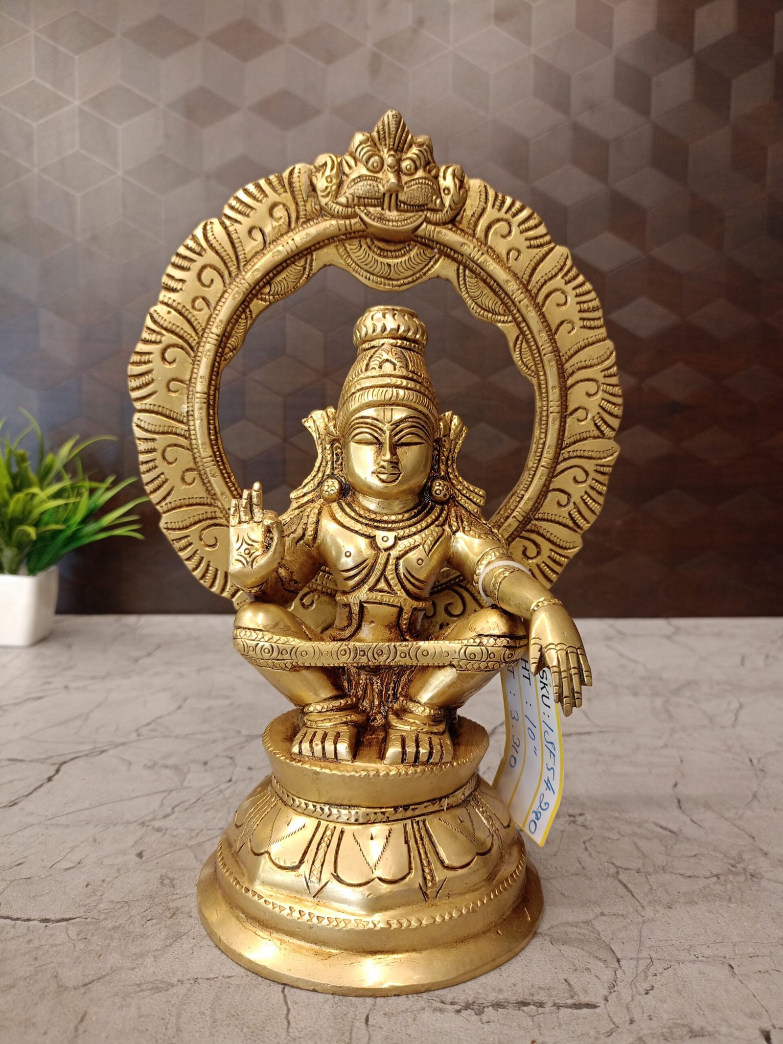 oplus_32 Buy Brass Arch Ayyappan Statue , Handicraft & Antique Finish 10" - Image 1