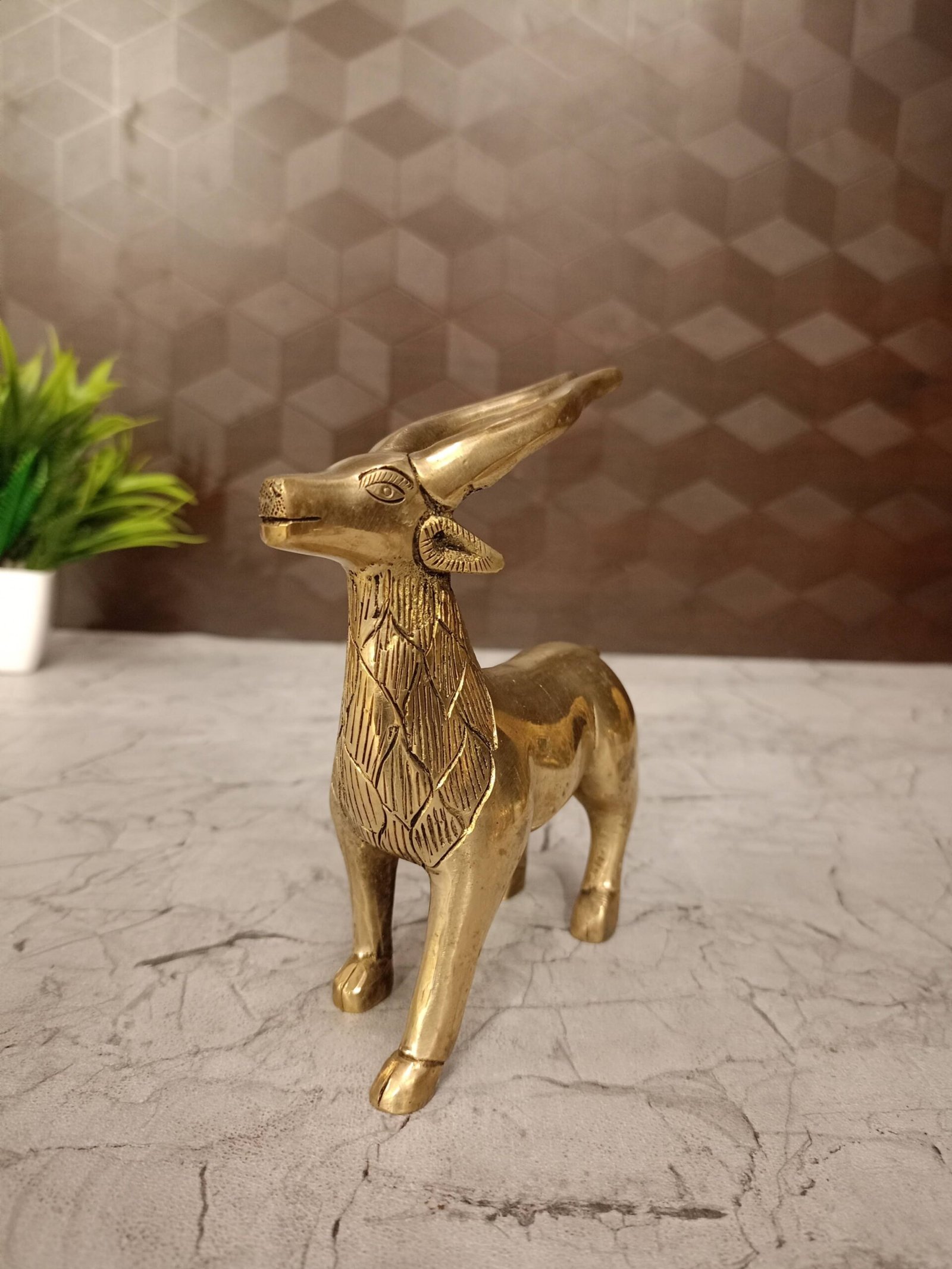 oplus_32 Buy Brass Deer 5" For Gift , Handcrafted Idol - Image 1