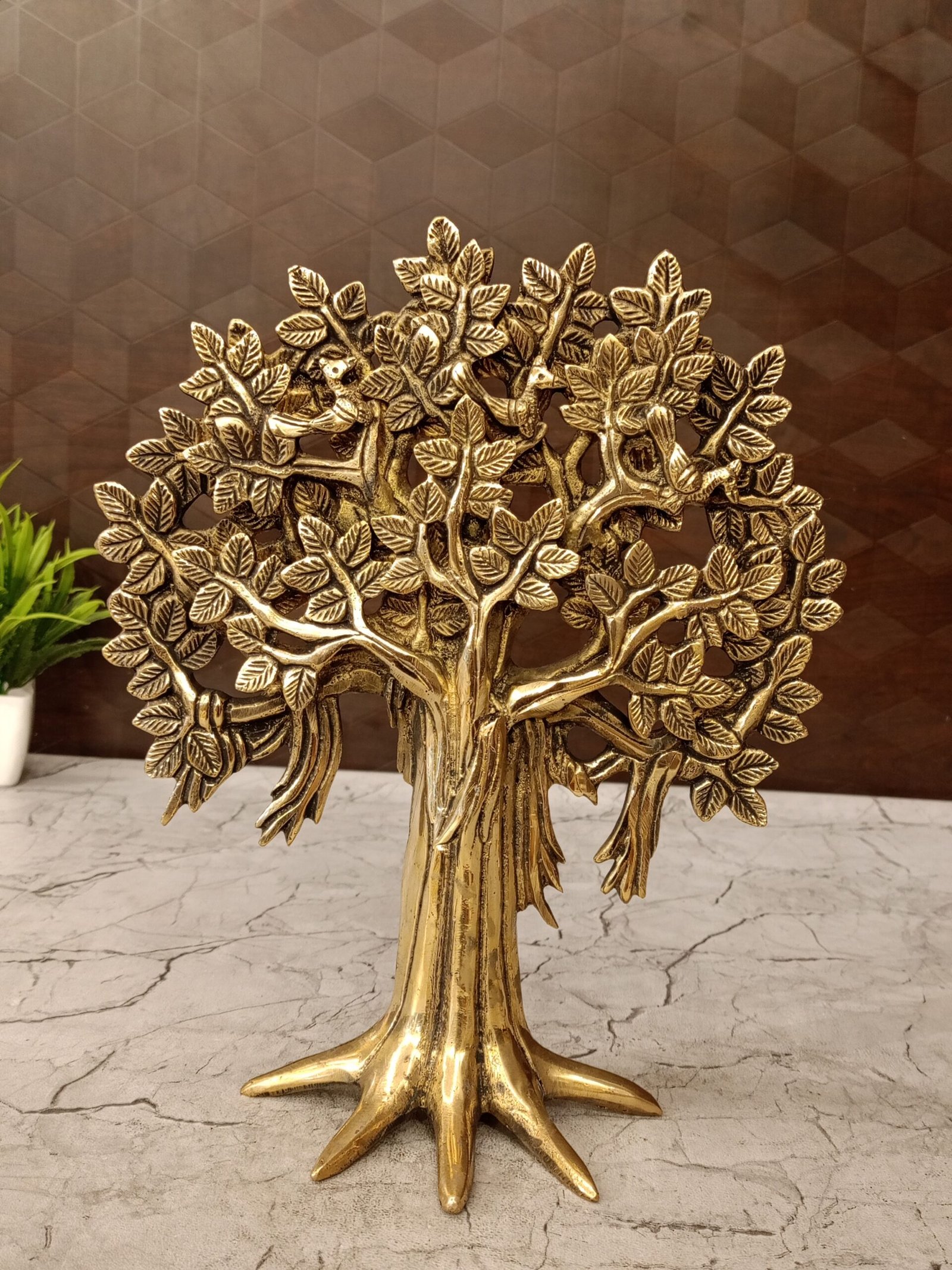 Buy Brass Kalpavriksha Tree With Stand 10" Handicraft & Antique Finish 1 Brass kalpaviruksha tree