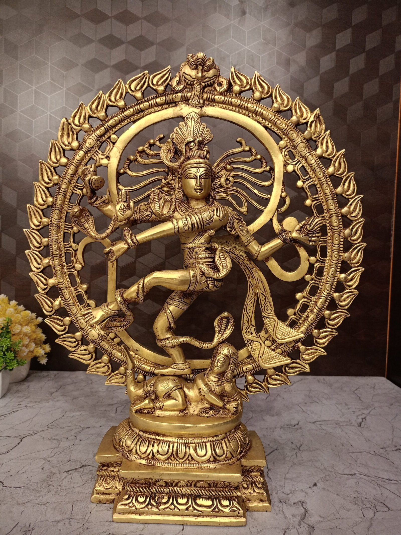 oplus_32 Buy Brass Superfine Natarajar Statue For Pooja 20" Handicraft & Antique Finish - Image 1