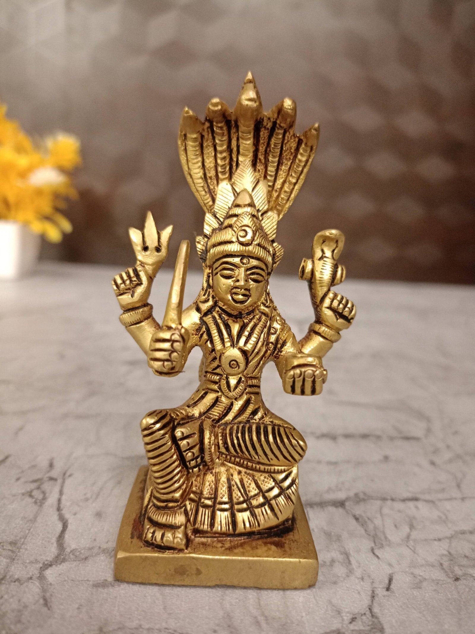 oplus_32 Buy Brass Karumari Amman Statue 4" - Image 1