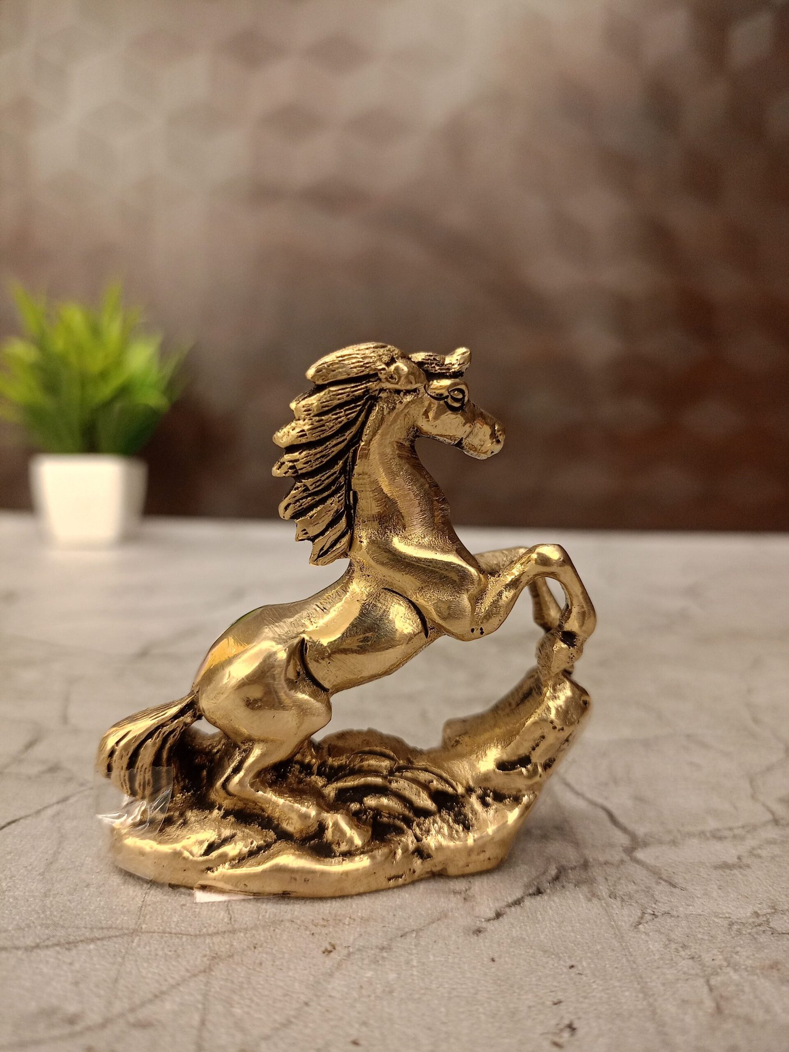 Brass Jumping Horse Statue 2.5" 1 brass-horse-idol