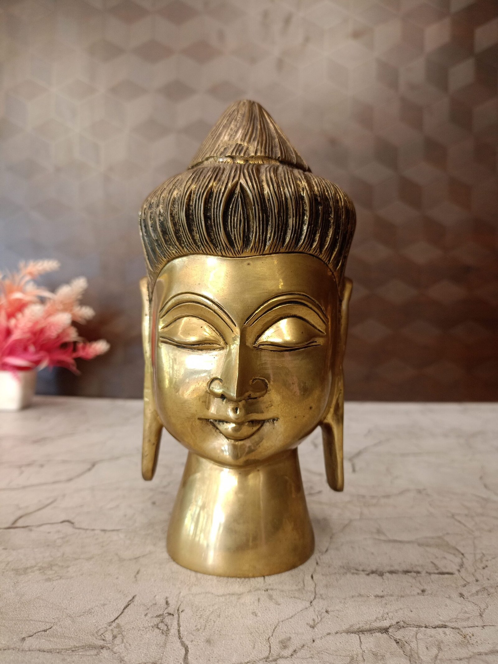 oplus_32 Brass Buddha Head 8" - Image 1