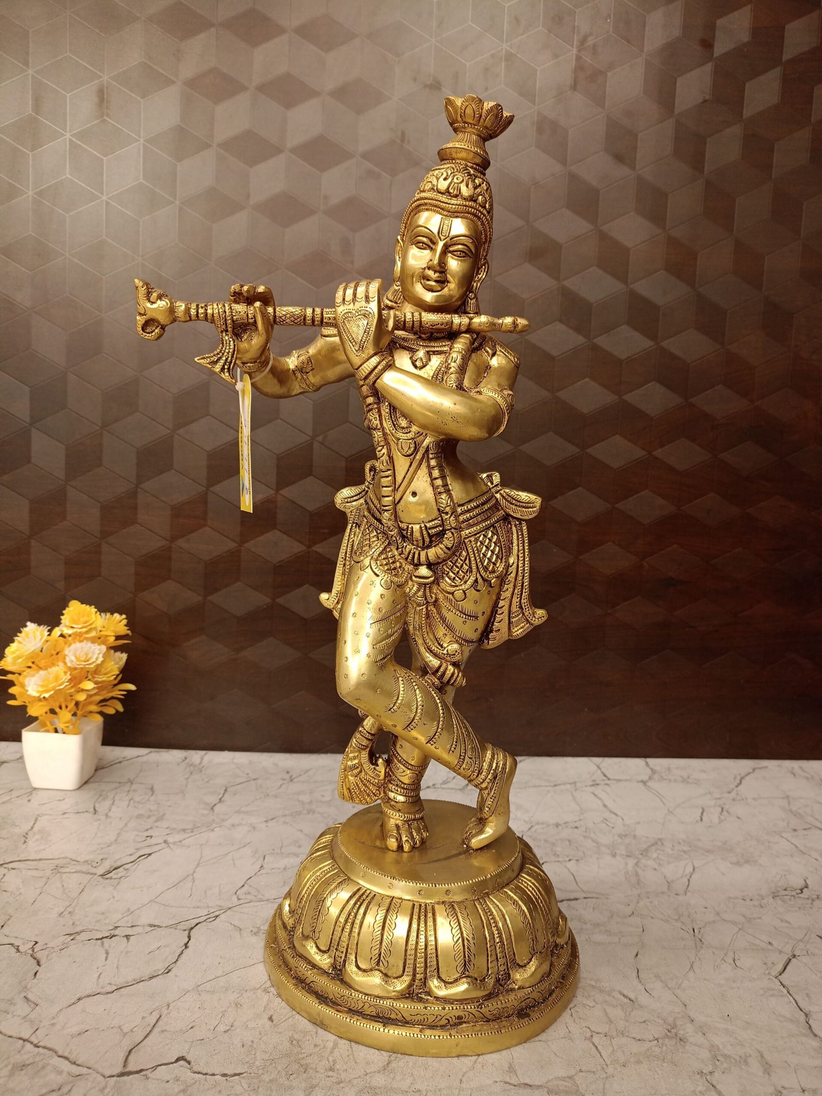 oplus_32 Brass Krishna Statue 19" - Image 1