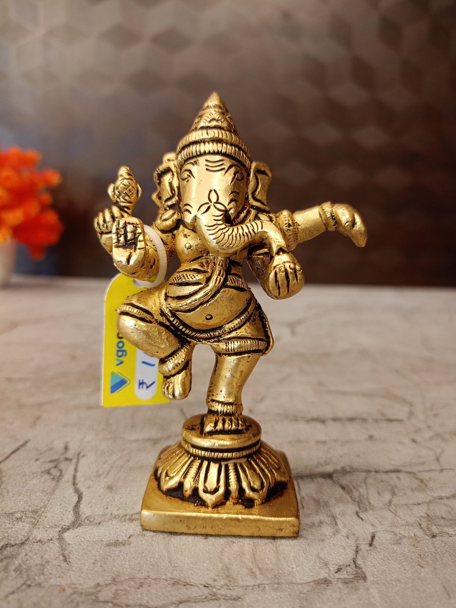 oplus_32 Brass Rathna Ganesha Good For Pooja 4" - Image 1