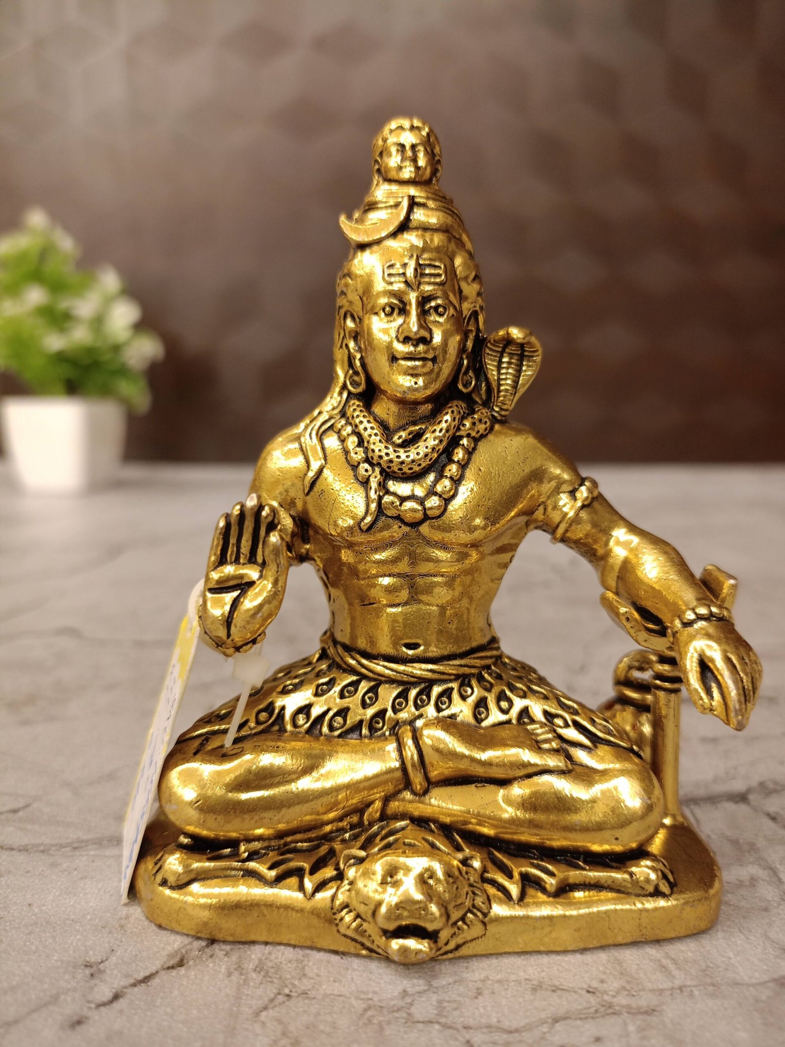 oplus_32 Brass Fine Art Shiva Statue 4" - Image 1