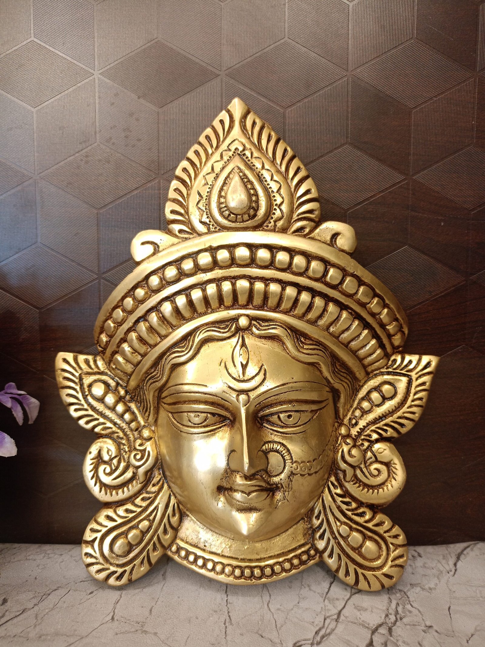 oplus_32 Buy Brass Durgai Amman face Wall Mount 10" - Image 1