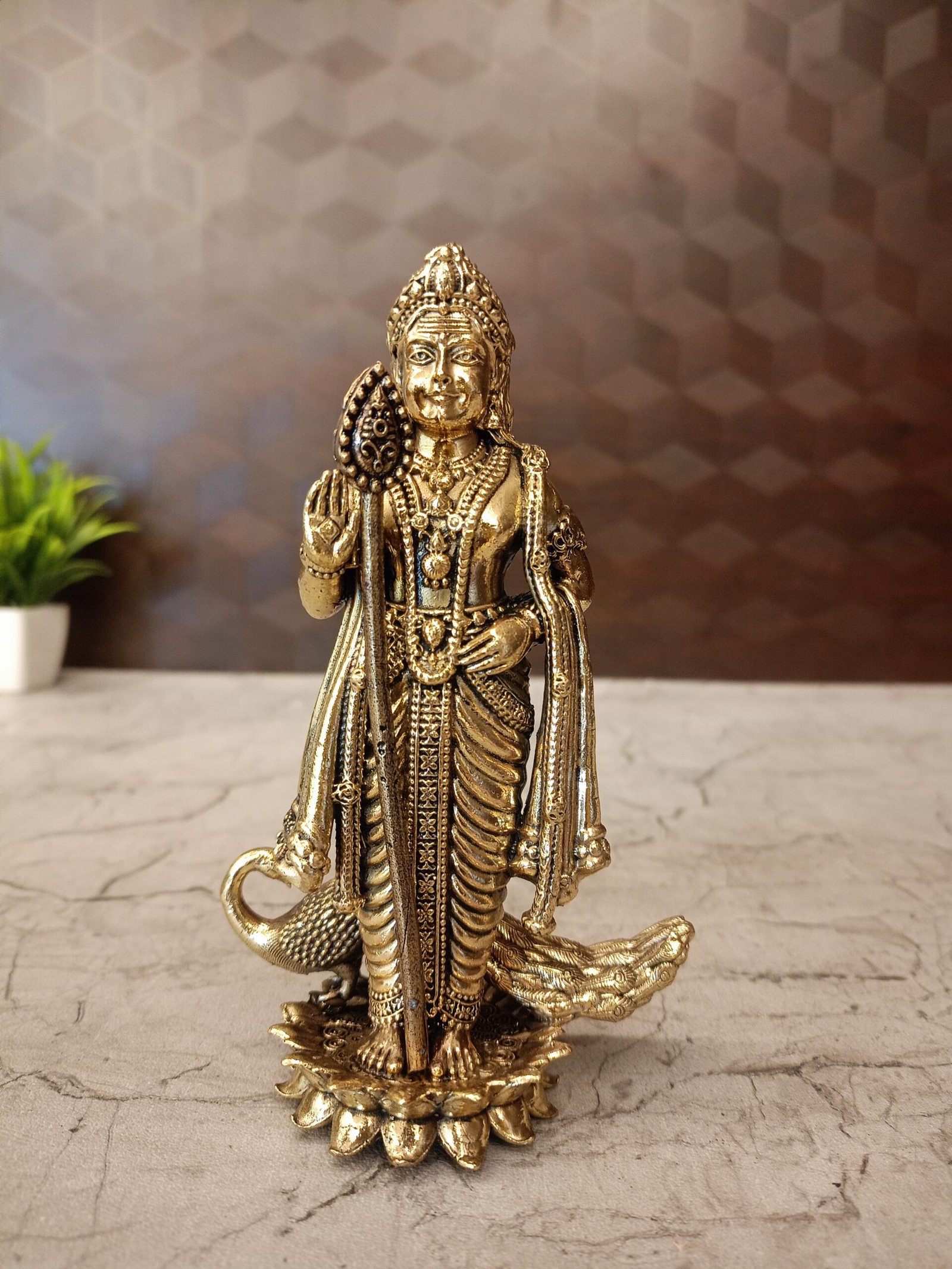oplus_32 Buy Brass Fine Art Murugan Idol 6" - Image 1