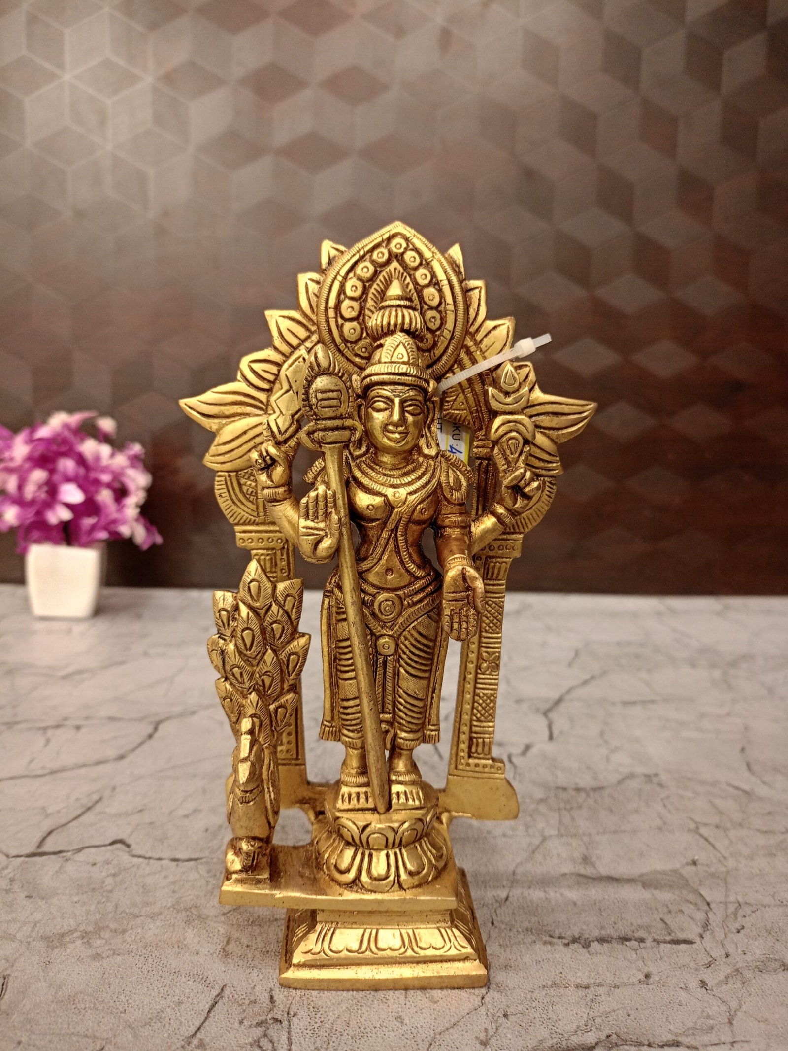 oplus_32 Buy Brass Designer Arch Murugan Statue 8" - Image 1