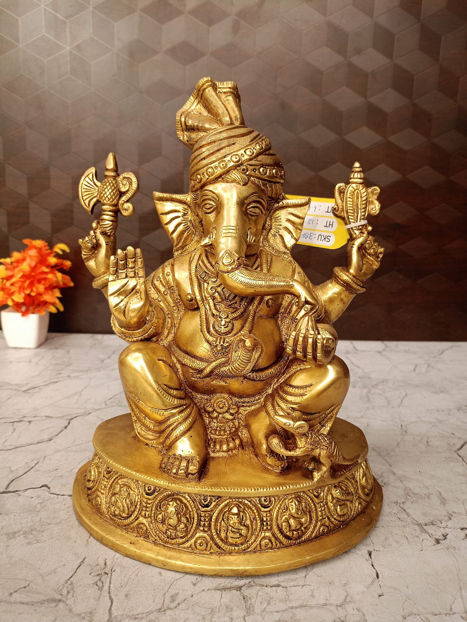 oplus_32 Brass Pagadi Ganesha Statue 12.5" - Image 1