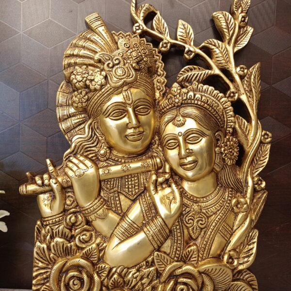 brass radha krishna idol wall mount pooja gift home decor coimbatore india