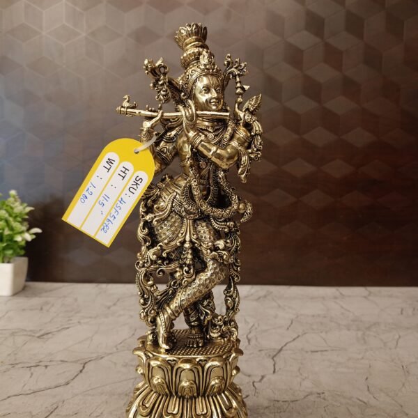 Brass Fine art Krishna idol for Pooja, Home decor at Best Price