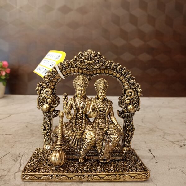 Brass Fine art Vishnu Lakshmi Thiruvachi idol