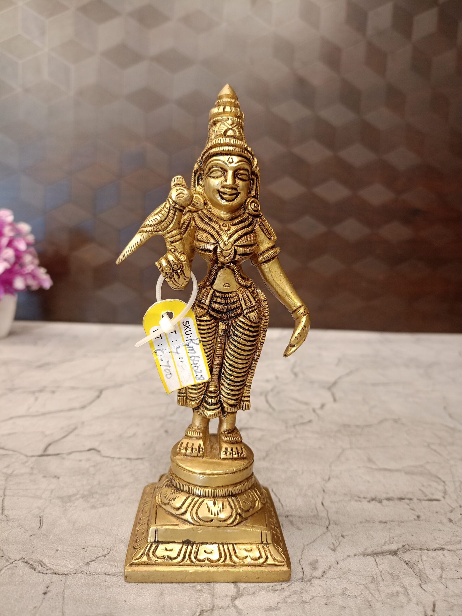Brass Meenakshi Amman idol 7" 1 Brass Meenakshi Amman idol