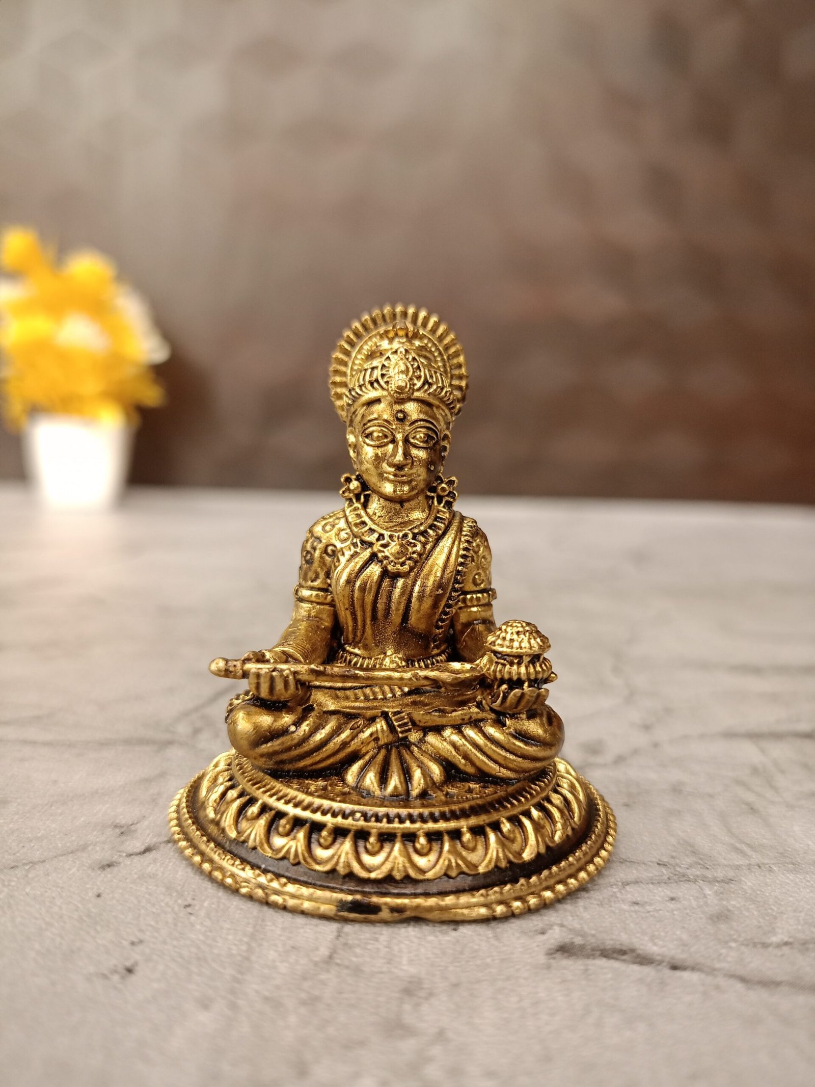 Brass Fine Art Goddess Annaporani Idol 2" 1 Brass Fine Art Goddess Annaporani Idol