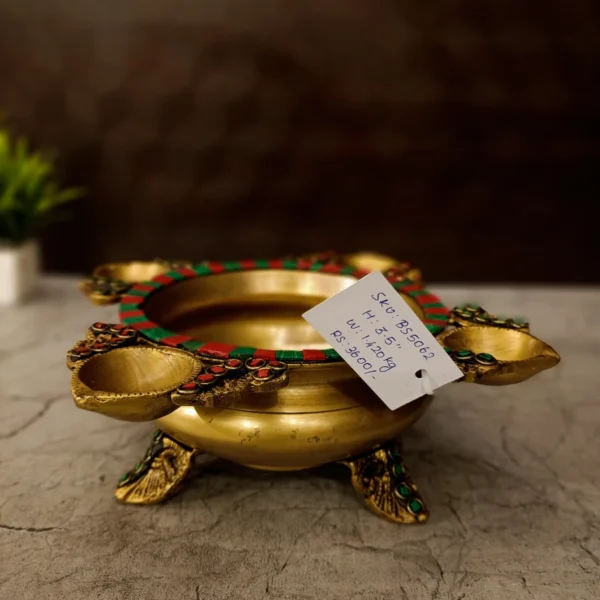 brass-stone-uruli-with-four-diyas-idol-gift-pooja-antique-vgocart-coimbatore1