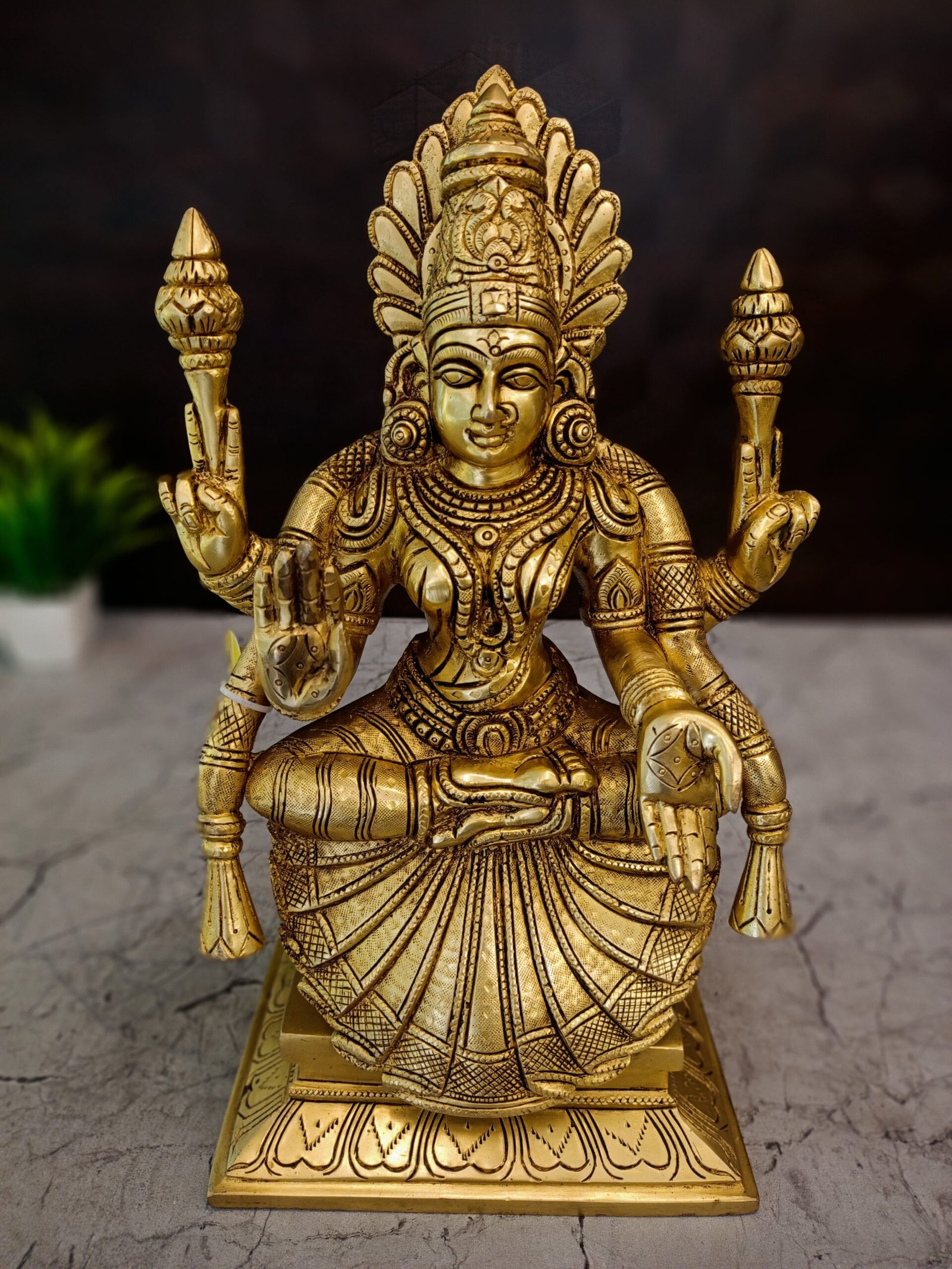 oplus_1072 Brass Padmavathi Thayar Idol 12.5" - Image 1