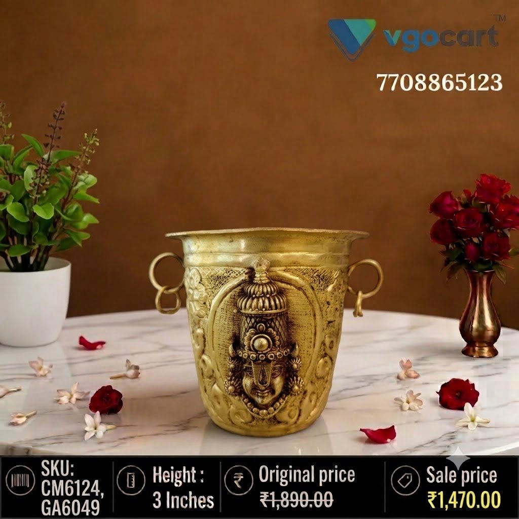 Brass Perumal with Lakshmi Padi 3 Inch Brass Perumal with Lakshmi Padi 3 Inch